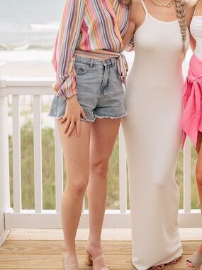 Lush Pink striped top, size small